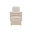 DaVinci Olive Glider and Ottoman in Cream with Piping