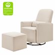 DaVinci Olive Glider and Ottoman in Cream with Piping
