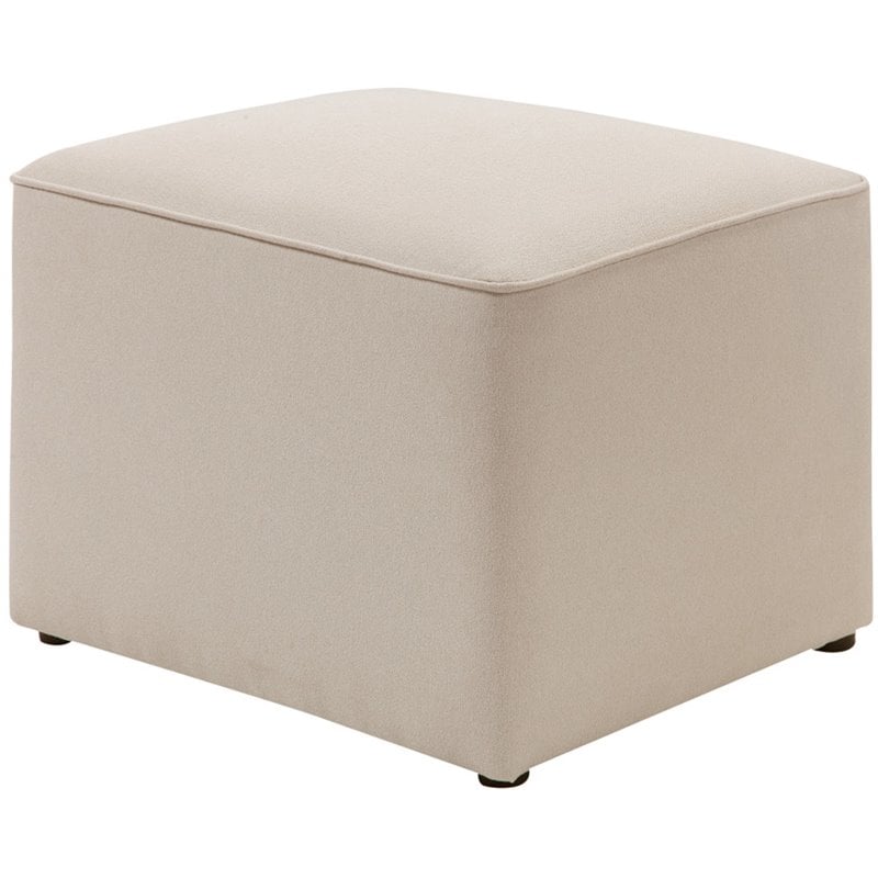 DaVinci Olive Glider and Ottoman in Cream with Piping