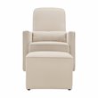 DaVinci Olive Glider and Ottoman in Cream with Piping