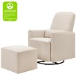 DaVinci Olive Glider and Ottoman in Cream with Piping