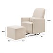 DaVinci Olive Glider and Ottoman in Cream with Piping