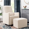 DaVinci Olive Glider and Ottoman in Cream with Piping