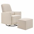 DaVinci Olive Glider and Ottoman in Cream with Piping