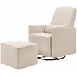DaVinci Olive Glider and Ottoman in Cream with Piping