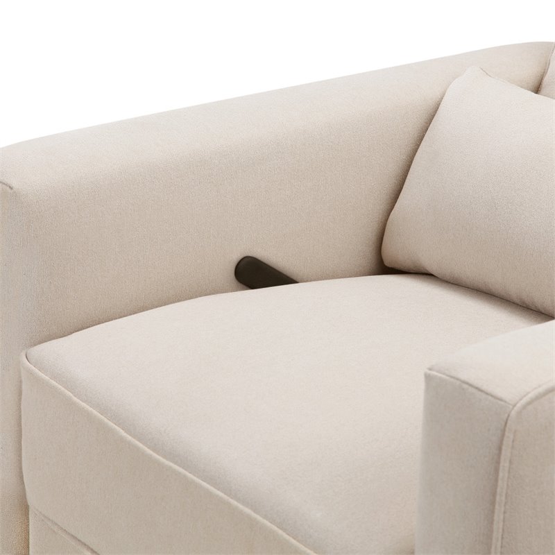 DaVinci Piper Recliner and Swivel Glider in Cream with Piping