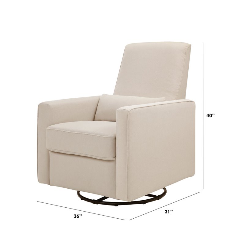 DaVinci Piper Recliner and Swivel Glider in Cream with Piping