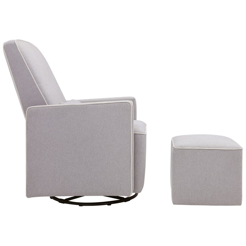 DaVinci Olive Glider and Ottoman in Gray Fabric