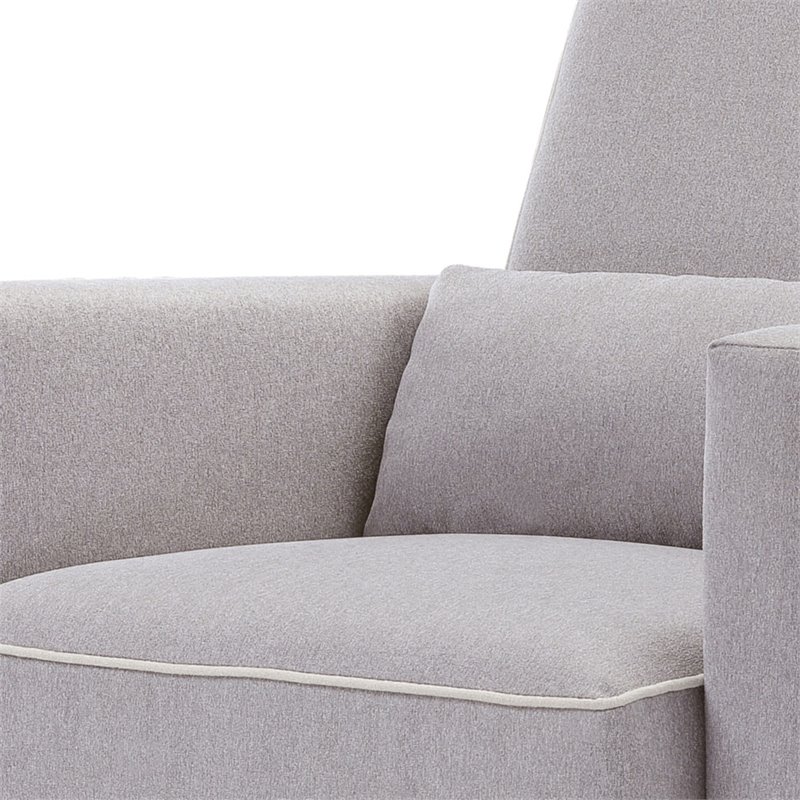DaVinci Olive Glider and Ottoman in Gray Fabric