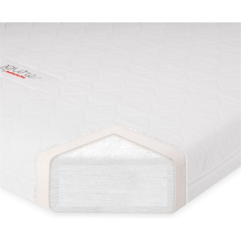Babyletto Pure Core Crib Mattress with Hybrid Quilted Cover - 2-Stage White