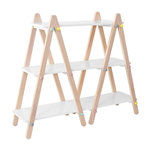 Babyletto Dottie 3 Shelf Bookcase in White and Washed Natural
