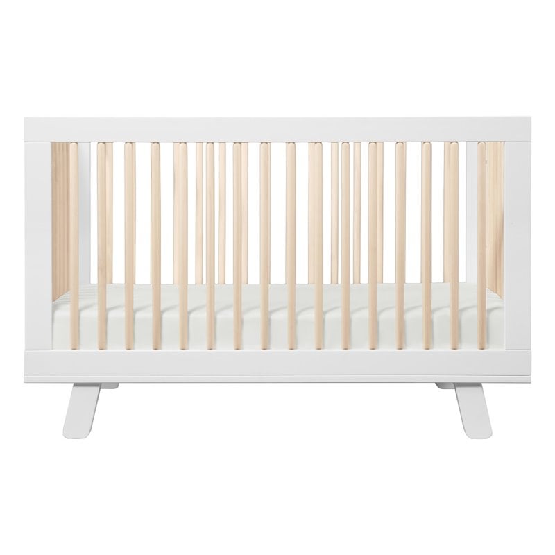 Hudson 3-in-1 Convertible Crib with Toddler Bed Conversion Kit - White/Natural