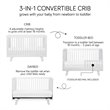 Hudson 3-in-1 Convertible Crib with Toddler Bed Conversion Kit - White/Natural