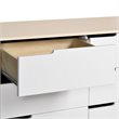 Babyletto Hudson 6 Drawer Double Wood Dresser in Washed Natural and White Beige
