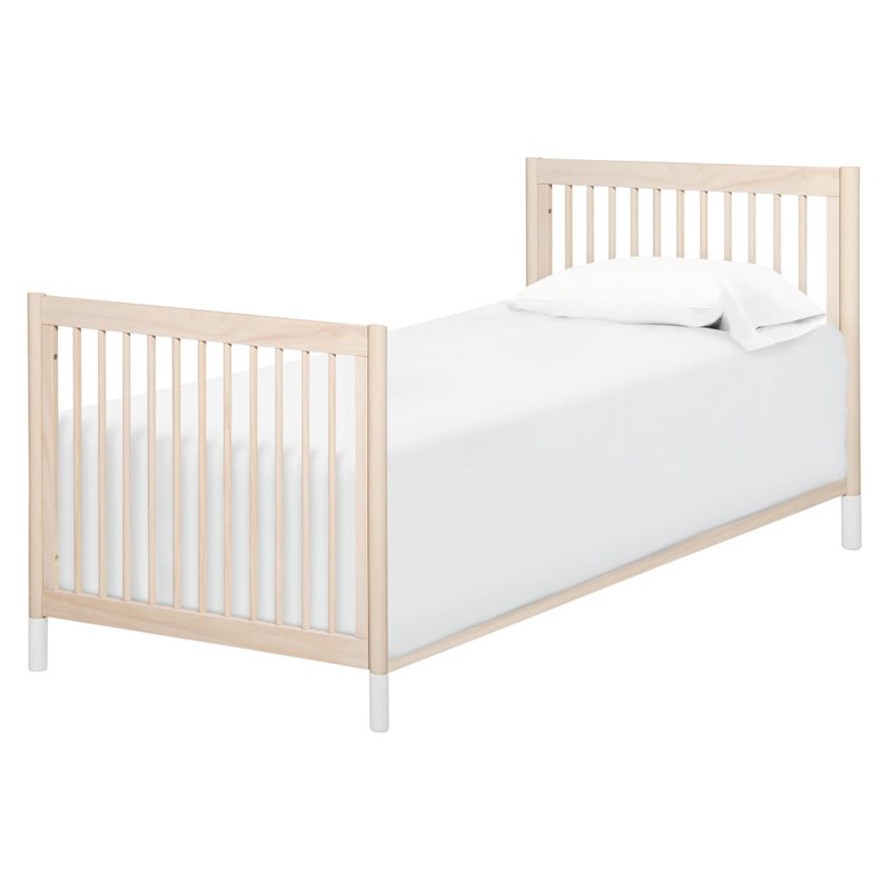 Babyletto Gelato 4 in 1 Convertible Mini Crib in Washed Natural with White Feet