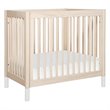 Babyletto Gelato 4 in 1 Convertible Mini Crib in Washed Natural with White Feet