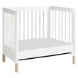 Babyletto Gelato 4 in 1 Convertible Mini Crib in White with Washed Natural Feet