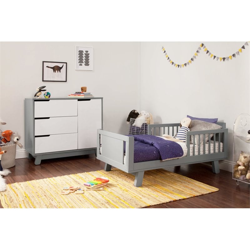 Babyletto Pine Wood Junior Bed Conversion Kit in Gray