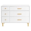 Babyletto Lolly 6 Drawer Double Dresser in White and Natural