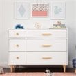 Babyletto Lolly 6 Drawer Double Dresser in White and Natural