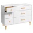 Babyletto Lolly 6 Drawer Double Dresser in White and Natural