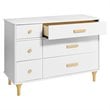 Babyletto Lolly 6 Drawer Double Dresser in White and Natural