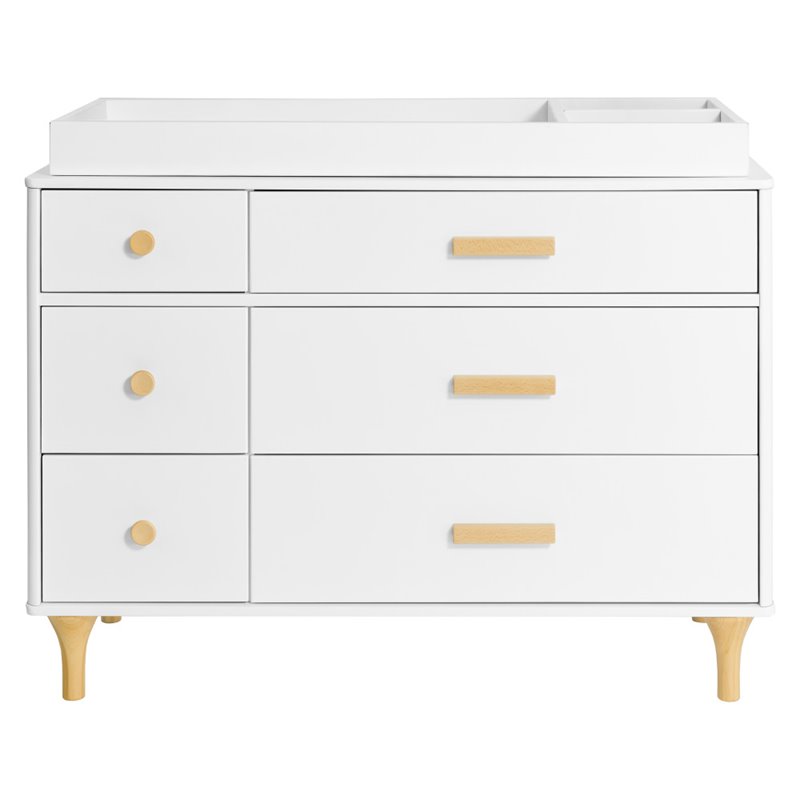 Babyletto Lolly 6 Drawer Double Dresser in White and Natural