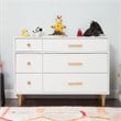Babyletto Lolly 6 Drawer Double Dresser in White and Natural