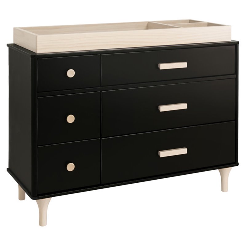 Babyletto Lolly 6 Drawer Double Dresser in Black and Natural
