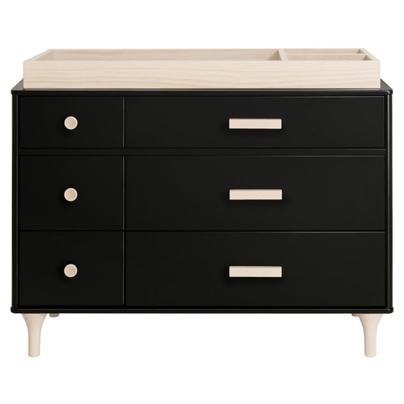Babyletto Lolly 6 Drawer Double Dresser in Black and Natural