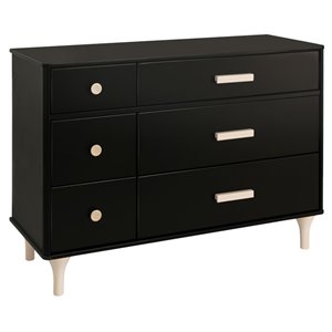 Babyletto Lolly 6 Drawer Double Dresser in Black and Natural