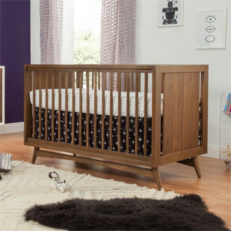 Peggy 3-in-1 Convertible Crib with Toddler Bed Conversion Kit in Natural Walnut