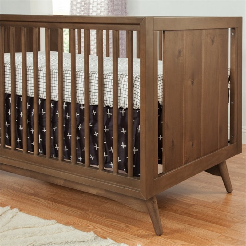 Peggy 3-in-1 Convertible Crib with Toddler Bed Conversion Kit in Natural Walnut