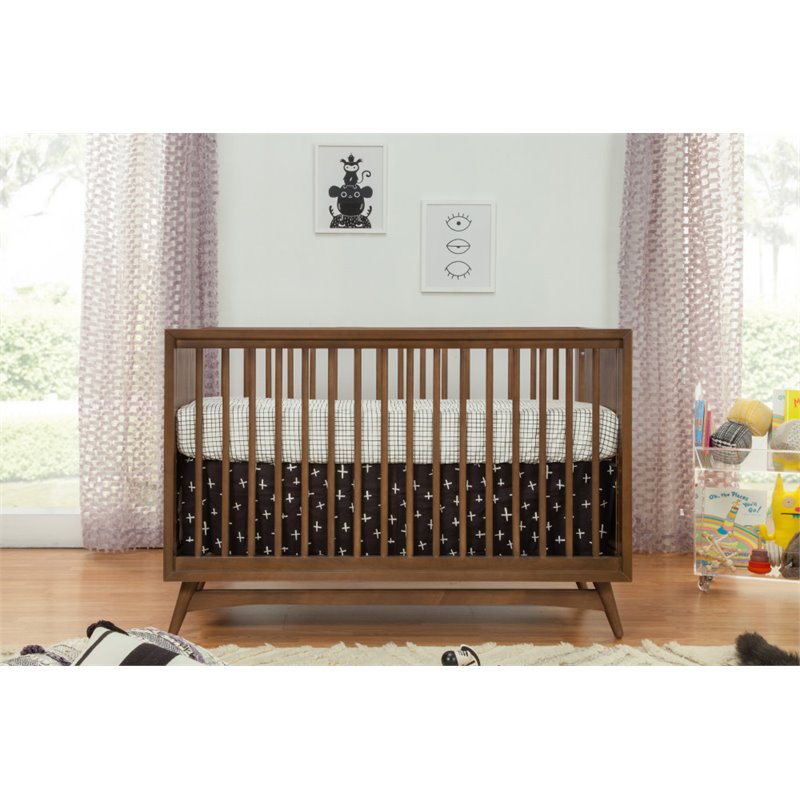 Peggy 3-in-1 Convertible Crib with Toddler Bed Conversion Kit in Natural Walnut