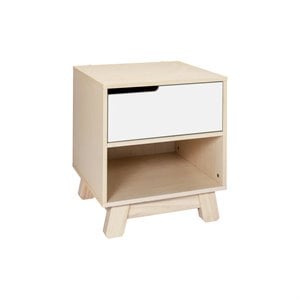 Babyletto Hudson 1 Drawer Nightstand in Washed Natural and White