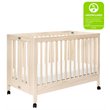 Babyletto Maki Full Portable Crib with Toddler Bed Conversion Kit in Natural