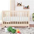 Babyletto Maki Full Portable Crib with Toddler Bed Conversion Kit in Natural