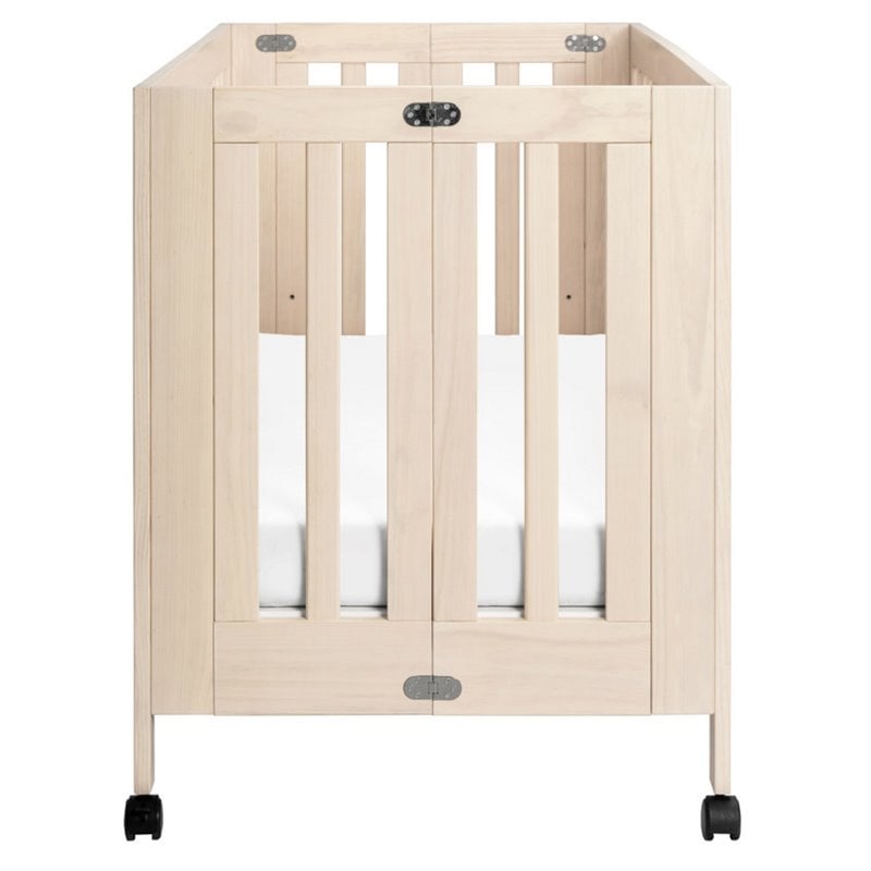 Babyletto Maki Full Portable Crib with Toddler Bed Conversion Kit in Natural