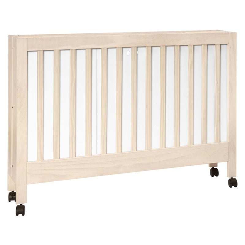 Babyletto Maki Full Portable Crib with Toddler Bed Conversion Kit in Natural