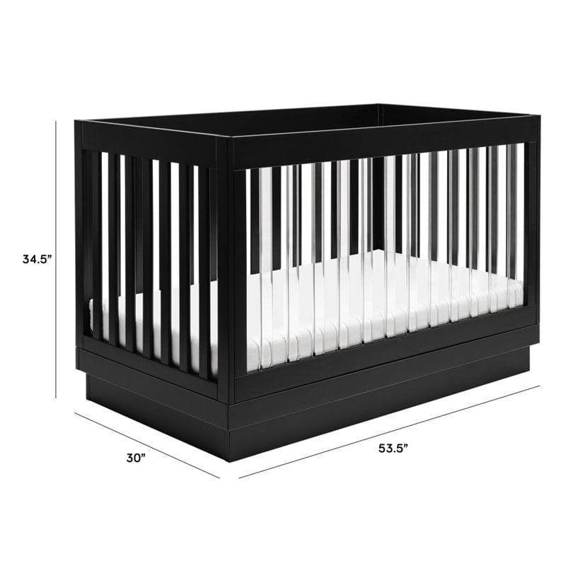 Babyletto Harlow 3-in-1 Convertible Crib with Toddler Bed Conversion Kit - Black