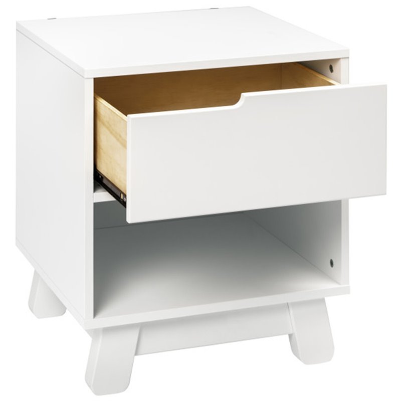 Babyletto Hudson 1-Drawer Kids Bedroom Nightstand in White