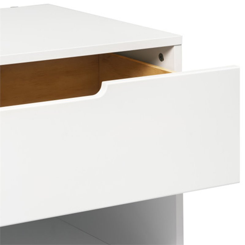 Babyletto Hudson 1-Drawer Kids Bedroom Nightstand in White