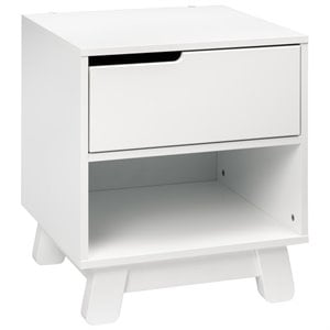 Babyletto Hudson 1-Drawer Kids Bedroom Nightstand in White