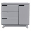 Babyletto Hudson 3-Drawers Pine Wood Dresser w/Removable Changing Tray in Gray