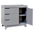 Babyletto Hudson 3-Drawers Pine Wood Dresser w/Removable Changing Tray in Gray