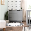 Babyletto Hudson 3-Drawers Pine Wood Dresser w/Removable Changing Tray in Gray