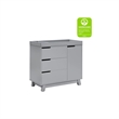 Babyletto Hudson 3-Drawers Pine Wood Dresser w/Removable Changing Tray in Gray
