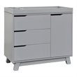 Babyletto Hudson 3-Drawers Pine Wood Dresser w/Removable Changing Tray in Gray