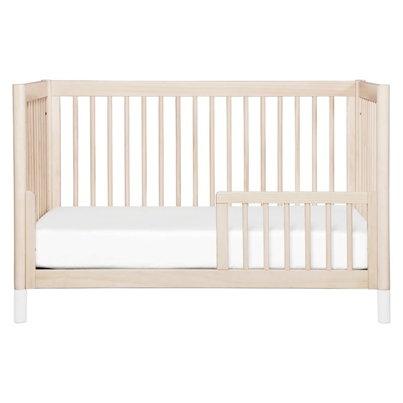 4-in-1 Convertible Baby Crib with Dresser with Changing Tray Set in Natural