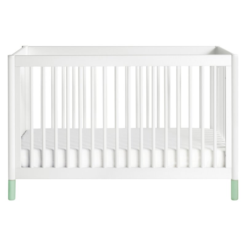 4-in-1 Convertible Baby Crib with Dresser with Changing Tray Set in White